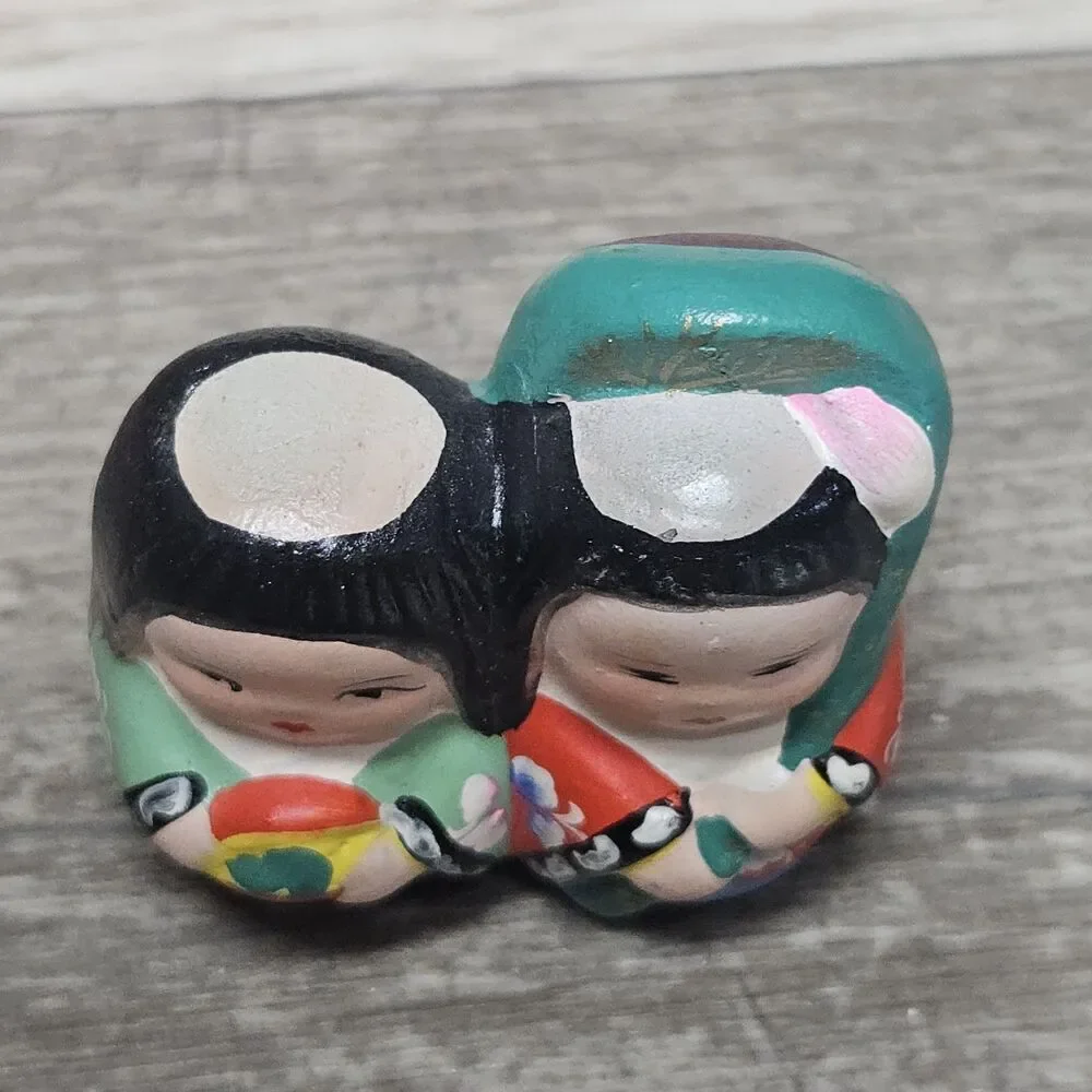 Vintage Wuxi Clay Figurines Dolls In Original Box